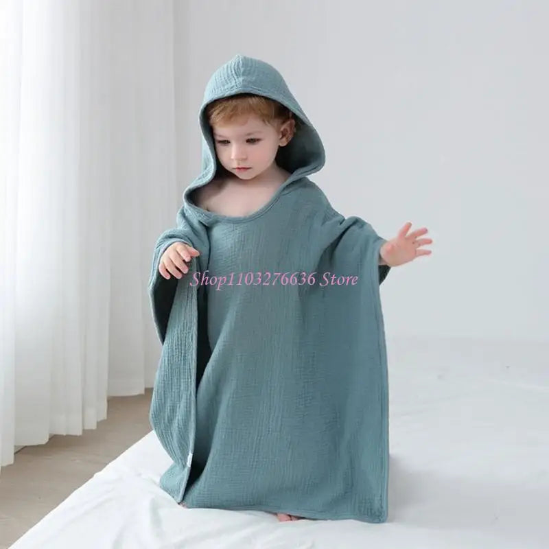 R6FD Baby Bath Towel Cotton Hooded Beach Towel for Newborn Towels Kids Bathing