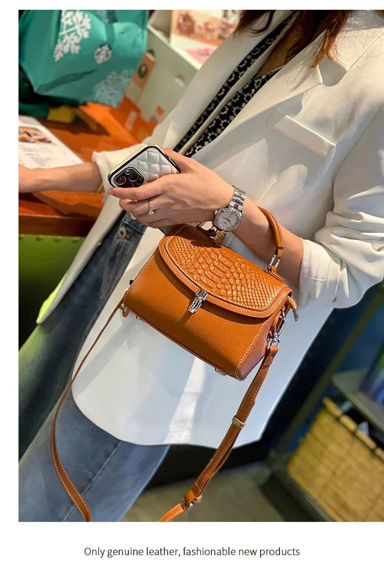 women's mini handbag Ladies' luxury crossbody bag fashionable crocodile pattern design women's genuine leather crossbody bag