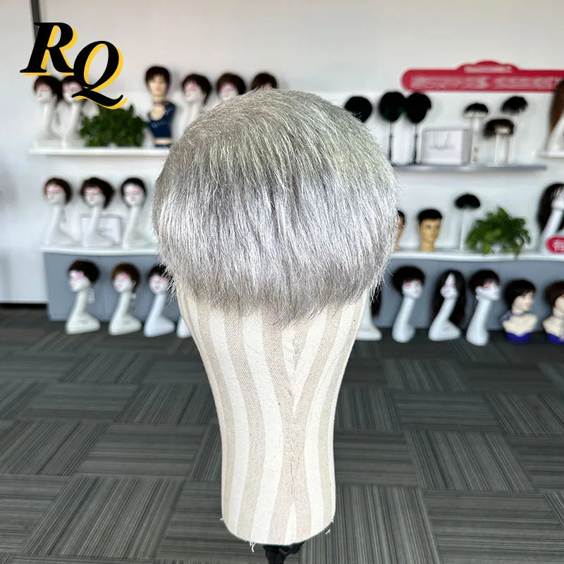 Pre Styled Cut Toupee Men Wig Thin Skin 0.04-0.06 Hair Replacement Systems Ready Wear Human Hair Male Wig Hombre Peruk Capillary