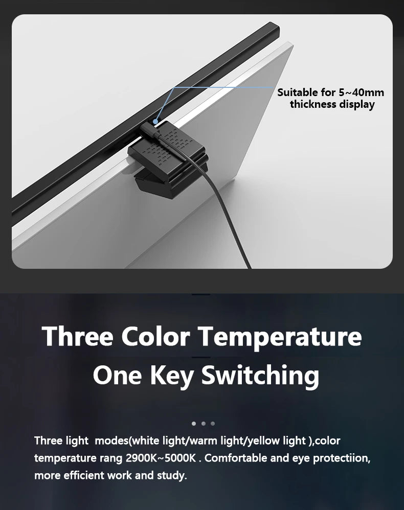 50cm Computer Monitor Light Bar Screen Hanging Lights Stepless Dimming USB Desk Lamp For Study Reading Light Table Monitor Lamp