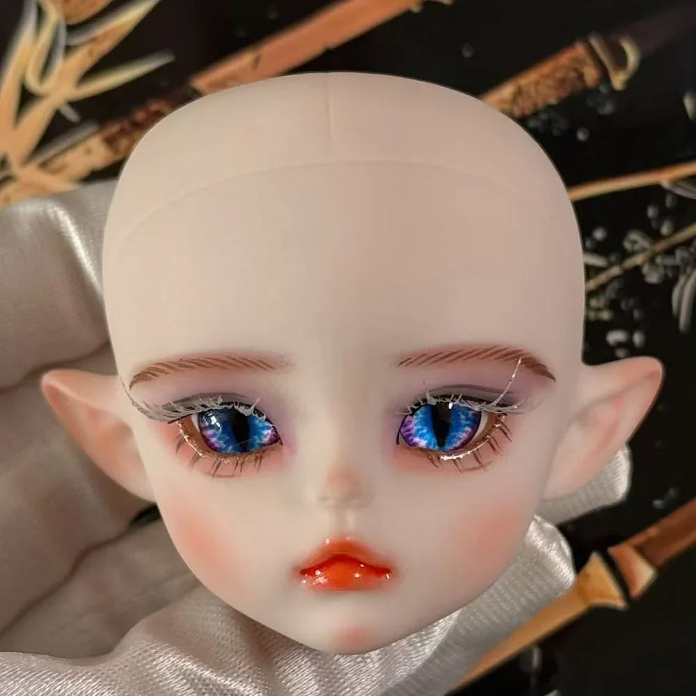 Cute 1/6 BJD Doll Head Handmade Elf Makeup Dolls White Eyelash 30cm Doll Kids Toy Gift Dolls for Girls