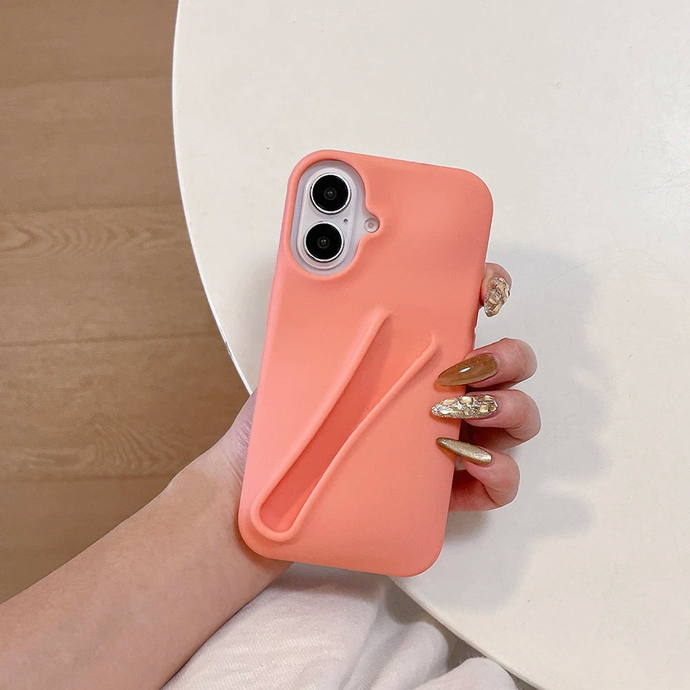 INS Lipstick Silicone Phone Case For iPhone 11 Funda iPhone 13 16 Pro Max 15 14 13 12 16 Plus Portable Lip Gloss Holder Cover