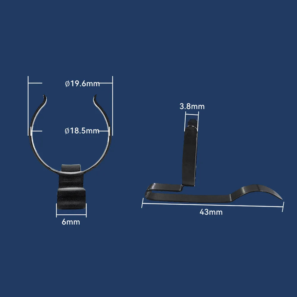 Black Clip Flashlight Torch Holding Clamp Belt Pocket Clip For Flashlight Body Diameter 18.5mm to 20mm Lighting Accessories