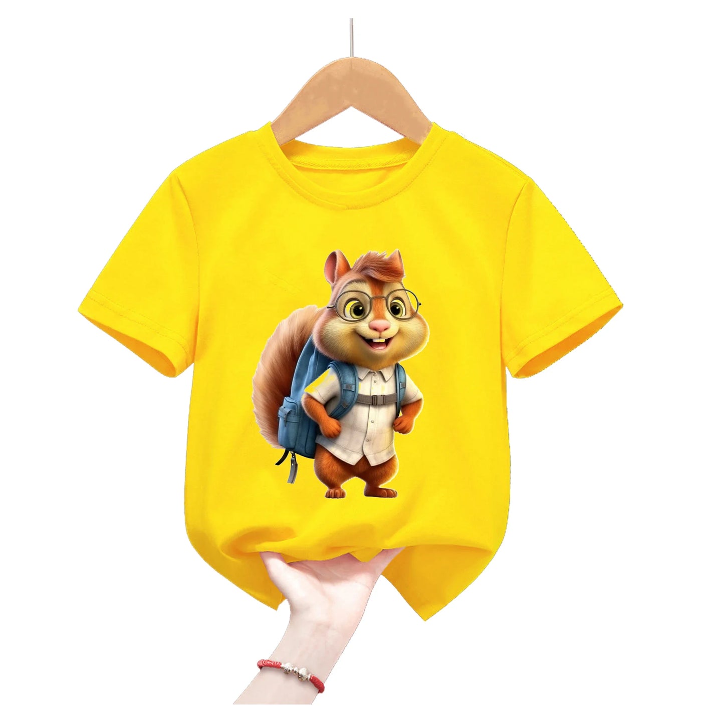 Lion King Animal Print Yellow T Shirt For Girls/Boys Summer Short Sleeve Tshirt Koala/Duck/Bee/Bunny/Dolphin Kids Clothes