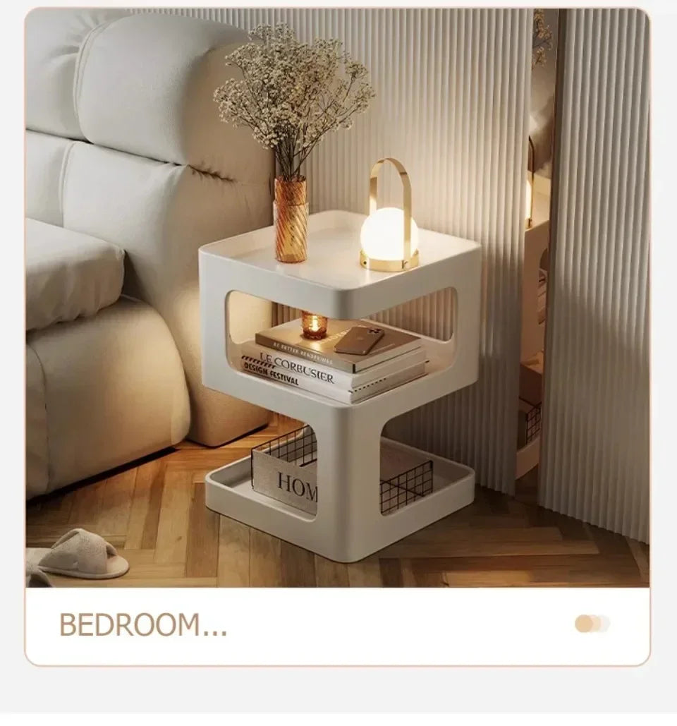 Light Luxury Sofa Table Solid Color Bookshelf Living Room Small Coffee Table Bedroom Simple Bedside Table Creative Computer Desk