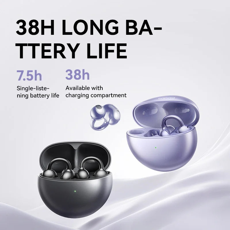 Sanag S6S AI Earphone Open Ear Earphone FreeClip 3D Stereo Sound Bluetooth 5.3 OWS Sport Headphones IPX4 Waterproof