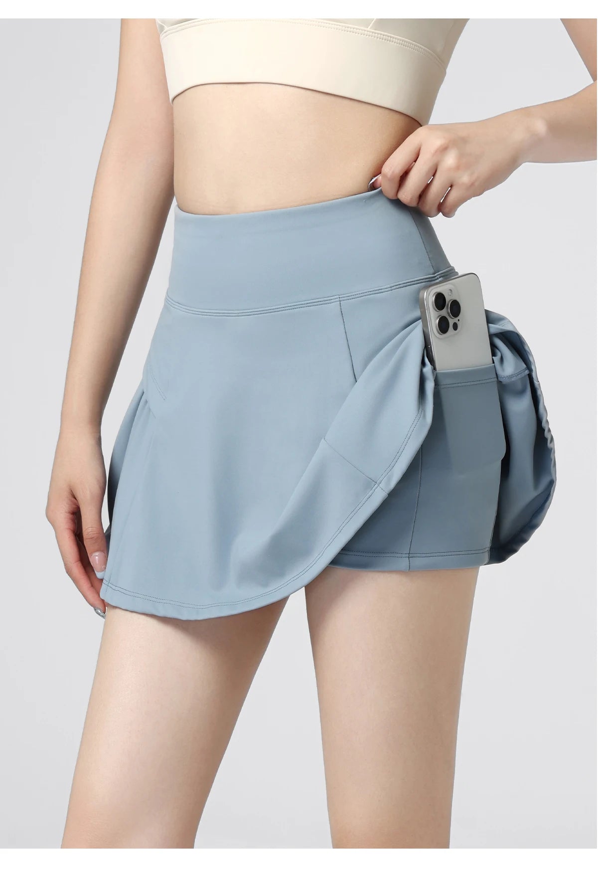DRUR High Waist Tennis Skirts For Women Skirt Shorts With Pocket Summer Sports Golf Yoga Mini Skirts Athletic Workout Wear 2025