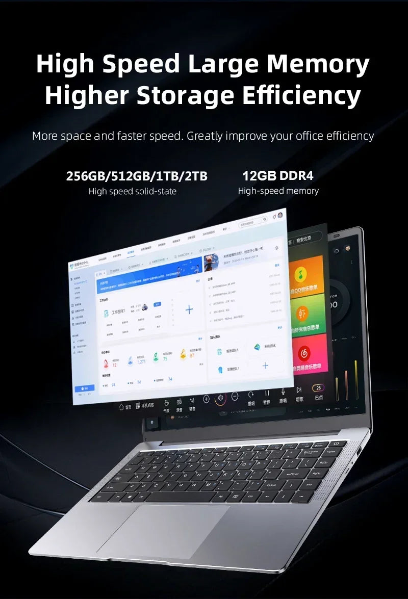 2026 New Office i7 Laptop Intel Core i7-8650U Windows 11 Pro 12GB RAM 1TB/2TB SSD 4K HD NoteBook Study Laptops