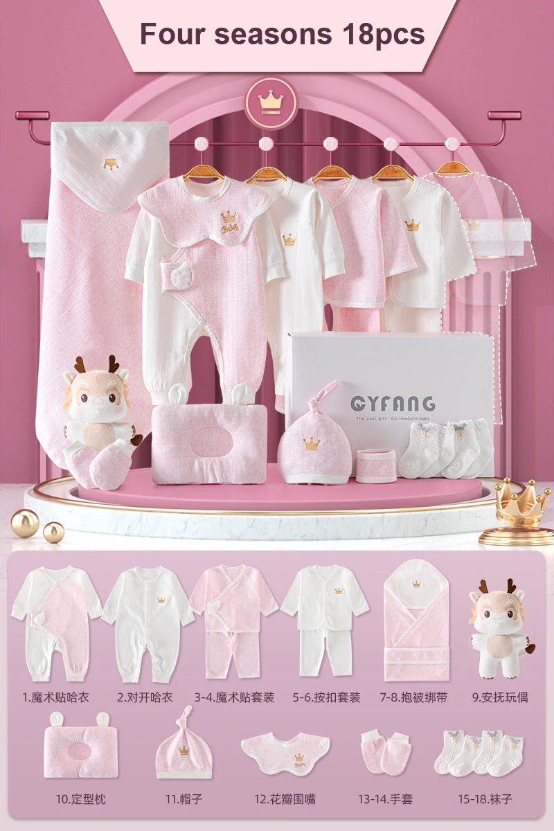 Newborn Baby Clothing 15/18/20 Pieces/0-3Months 100%Cotton Kids Clothes Suit Unisex Infant Boys Girls Clothing Set Without Box