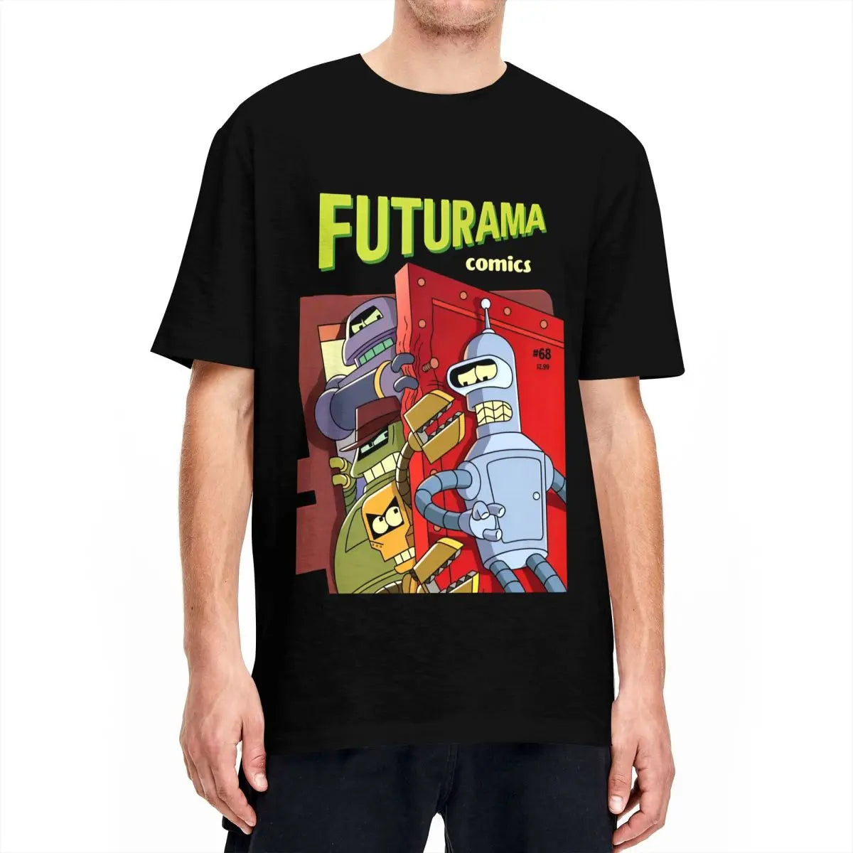Men Women's Futuramas Comics T Shirts 100% Cotton Tops Novelty Short Sleeve Crewneck Tees 4XL 5XL 6XL T-Shirt