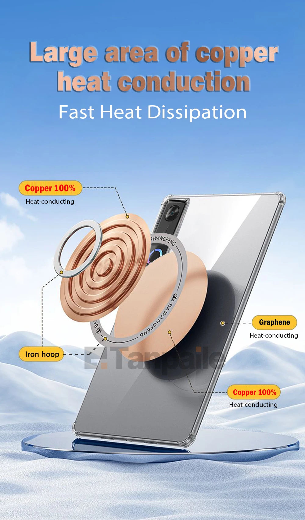 Cooling CaseFor Lenovo Legion Y700 Gen5 2026 Tablet Copper Magnetic Heat Dissipation Soft Shell For  Y700 Gen4 Gen3 Gen2