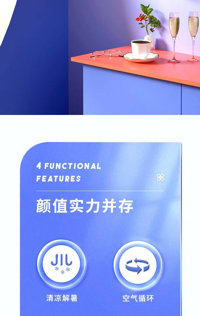 No-drill wall-mounted electric fan, wall fan, circulating fan, household bathroom remote control fan