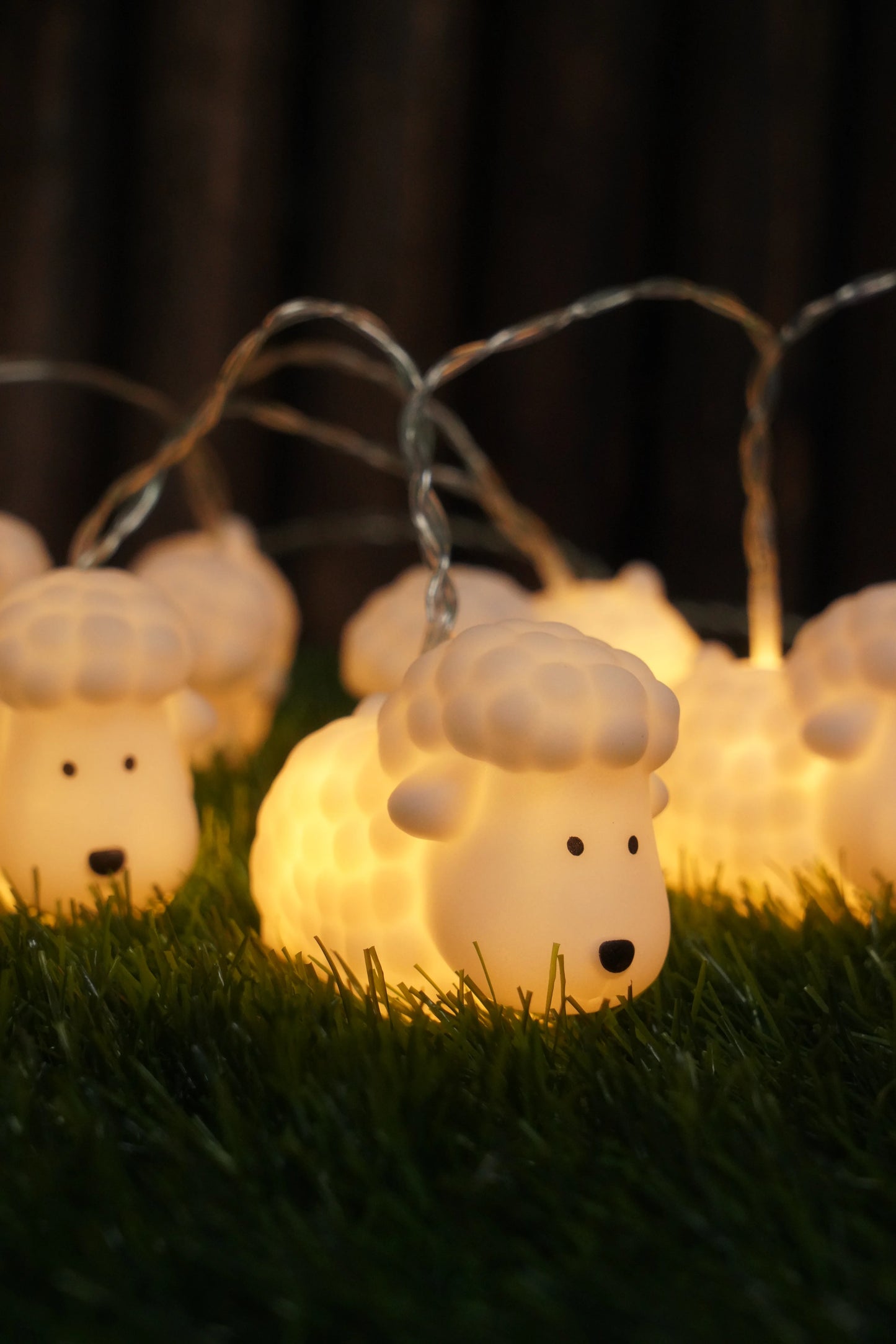 New LED Rubber Coated String Lights for Kids Room Decor-Cute 3D Sheep Animal Shaped Night Light,Birthday Nursery Wall Decoration
