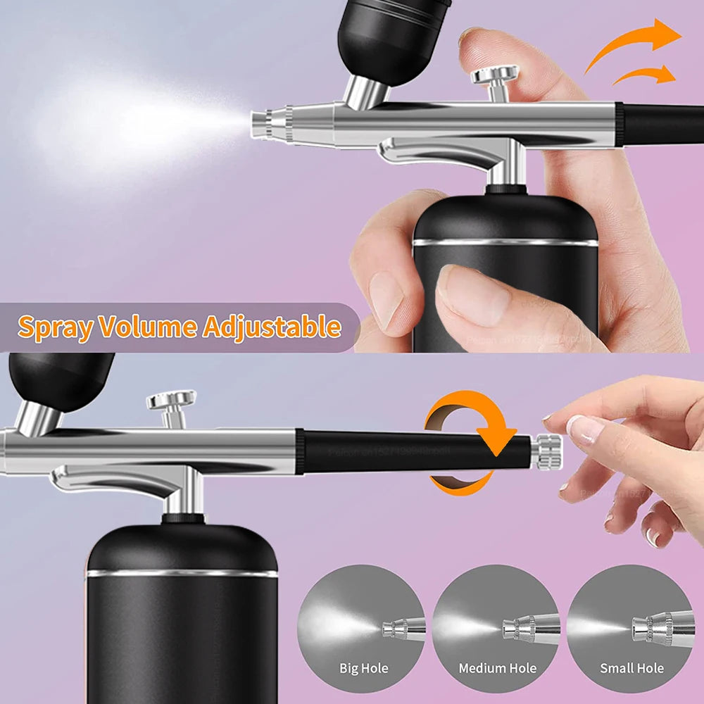 Airbrush with Compressor Mini Spray Gun for Painting Modeling Crafts Wireless Paint Spray Airbrush Painting Kit with Compressor