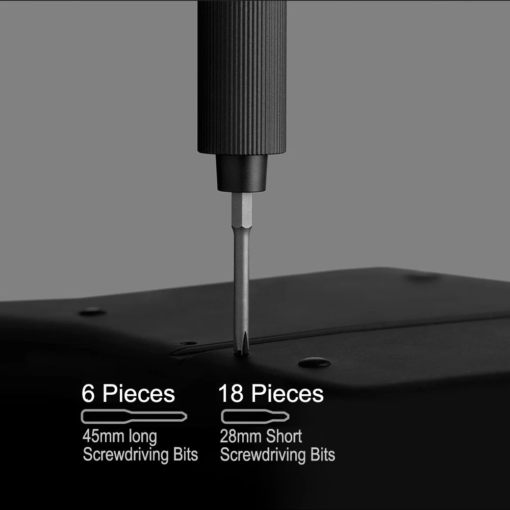 XIAOMI MIJIA Electric Precision Screwdriver With 24 S2 Steel Bits,2 Torque Setting,400+ Screws Per Charge,For Smart Home Repair