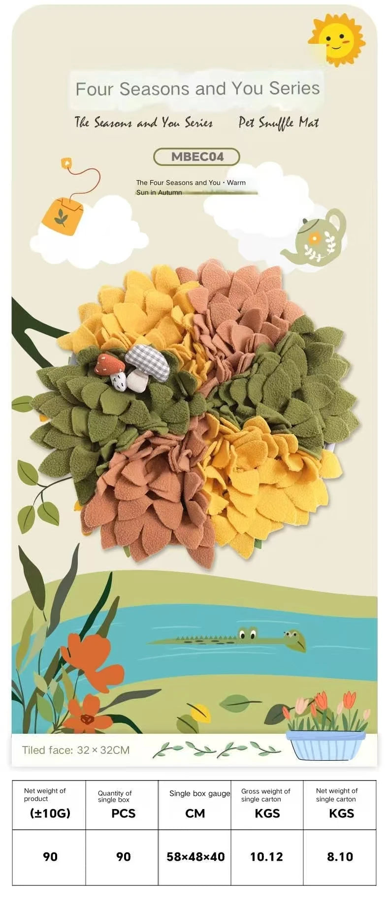 'Four Seasons and You' Series Pet Sniffing Mat Dog and Small Pet Sniffing Mat Educational Slow-Feeding Anti-Choking Food Press