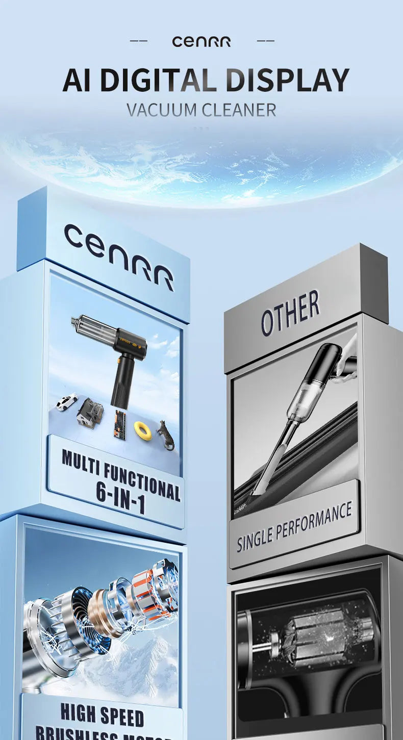 CENRR 2026NEW Car Vacuum Cleaner Cordless Wireless Cleaner Portable HandHeld Vacuum Cleaner for Car Cleaning Machine