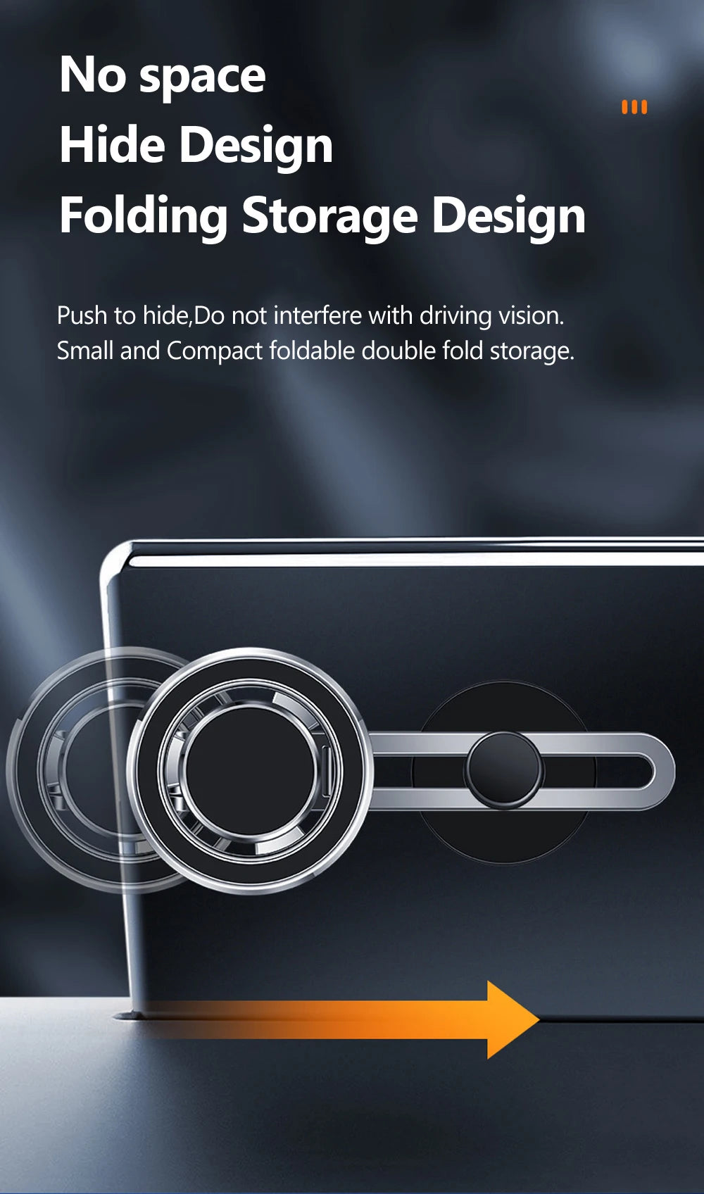 Magnetic Car Phone Holder Adjustable Foldable Telescopic Strong Magnetic GPS Mount Support for IPhone 14 13 12 MagSafe Charger