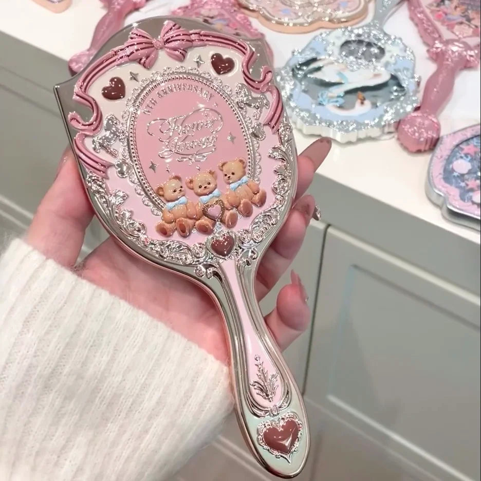Flower Knows 9th Anniversary Desktop Mirror Air Cushion Comb Brush Bucket Flowerknow Stereoscopic Mirror Makeup Mirrors Tool Set
