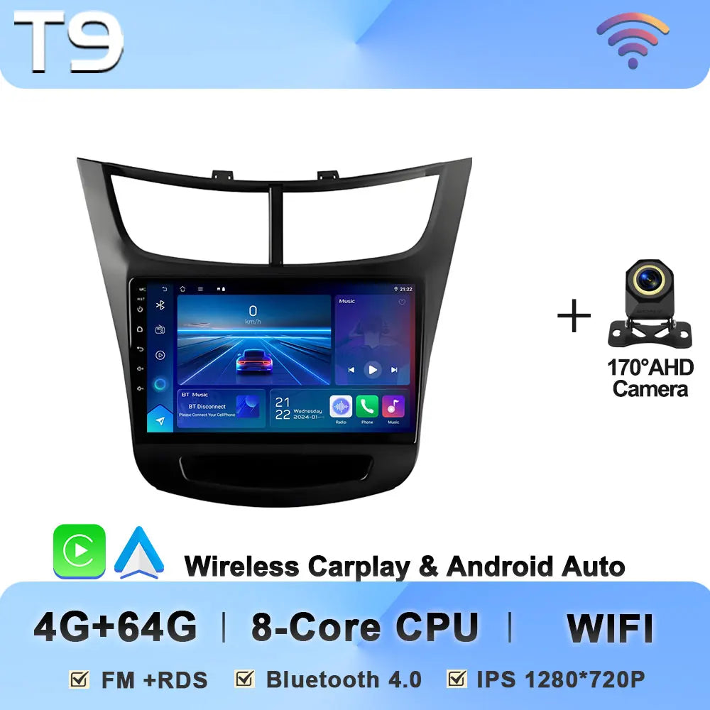 Car Radio Multimedia Player For Chevrolet Sail Aveo 2015 2016 2017 2018 2019 2020 2022 Android 15 Touch Screen GPS Carplay BT