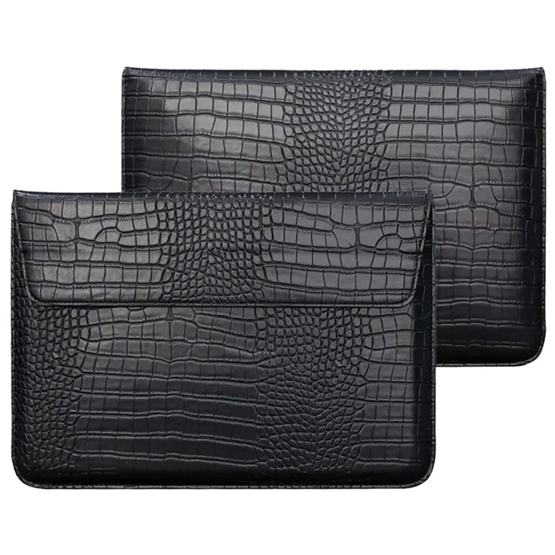 Crocodile Leather Flip Case Bag Laptop Sleeve for Macbook Air 13 14 15 16 Inch M5 M4 M3 M2 Chip Mac Book Pro Cover Accessories