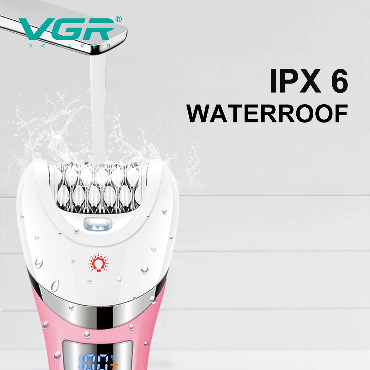 VGR Hair Removal Professional Body Care Trimmer 5in1 IPX6 Waterproof Hair Trimmer LED Two Speeds Electric Razor for Women V-759