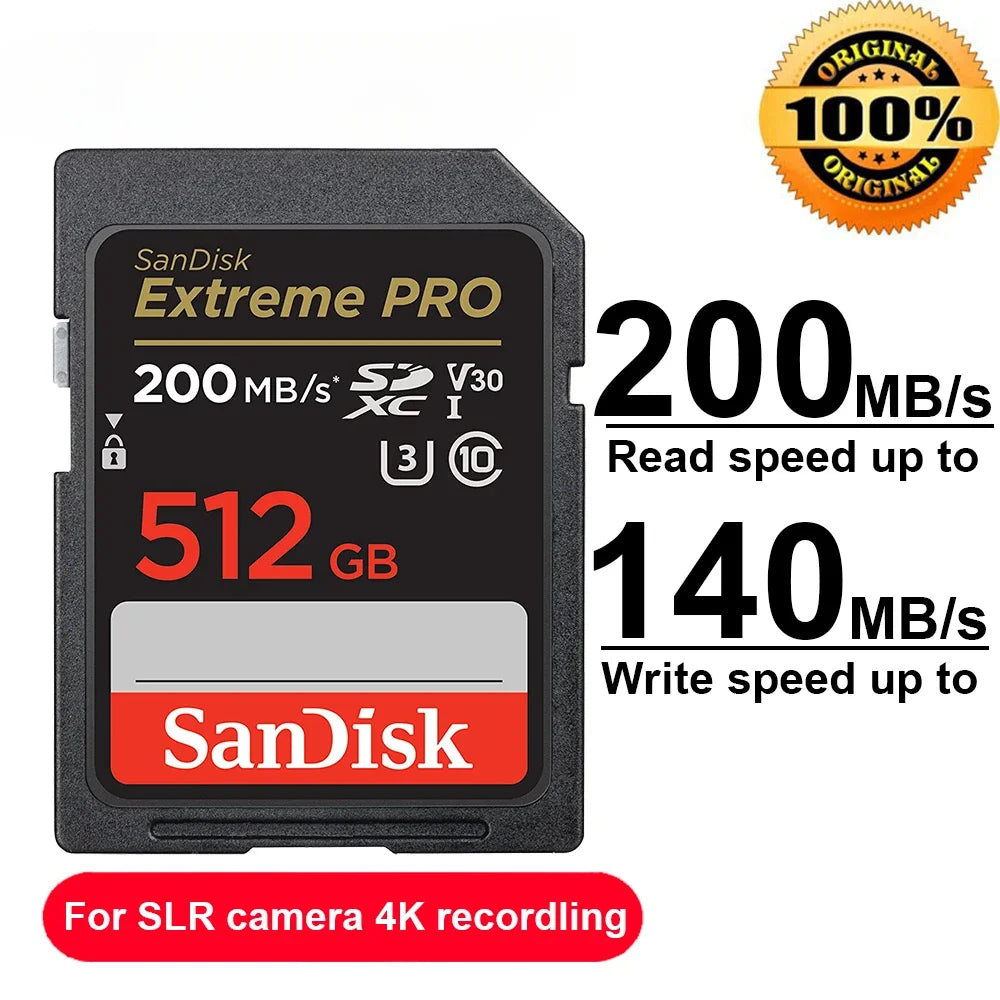 Original Extreme PRO U3 4K 6K 8K C10 V30 V60 V90 SDHC Memory Card SD UHD Video SDXC sd Card UHS-I UHS-II for SLR 3D Canon Camera