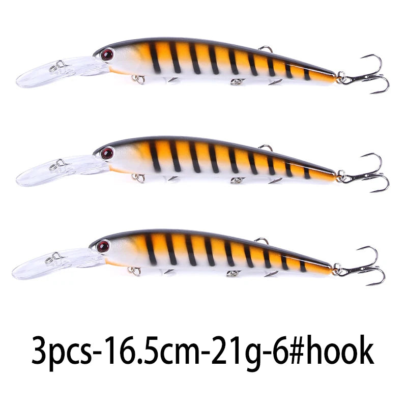 1pcs 16cm 20g Deep Diving Large Minnow Wobbler Lure Artificial Hard Bait Crankbait Bass Pike Perch Walleye Fishing Tackle