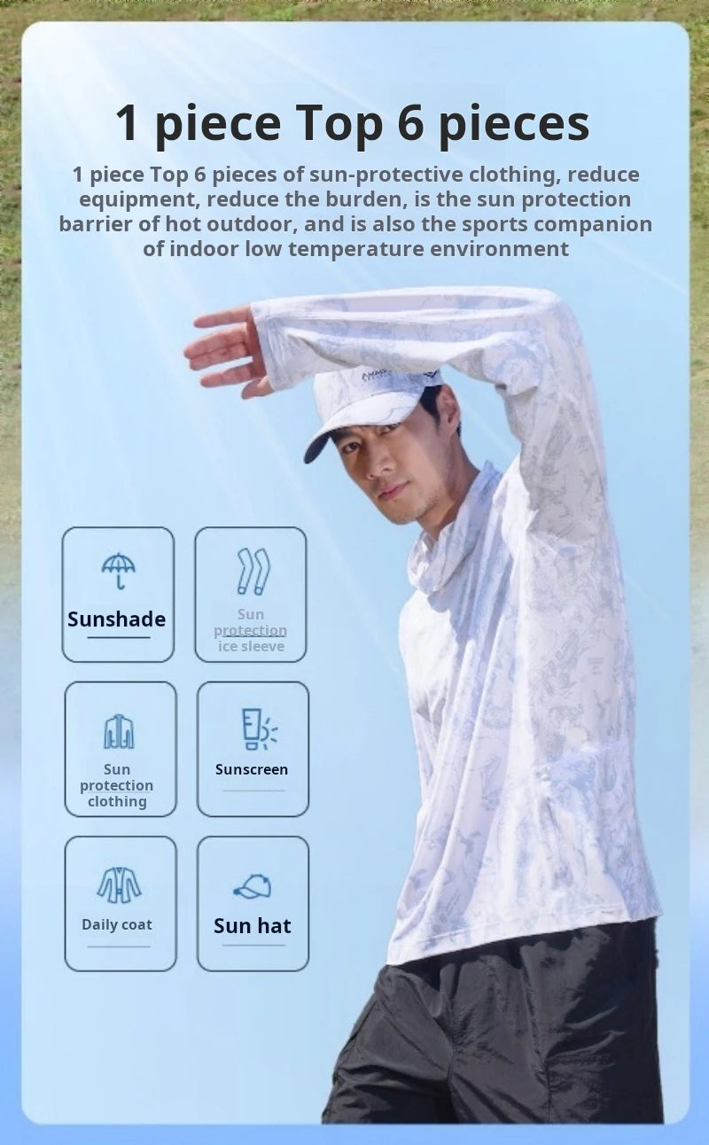 Summer men's camouflage sunscreen clothes fishing clothes lightweight and breathable quick drying clothes outdoor Road Clothing