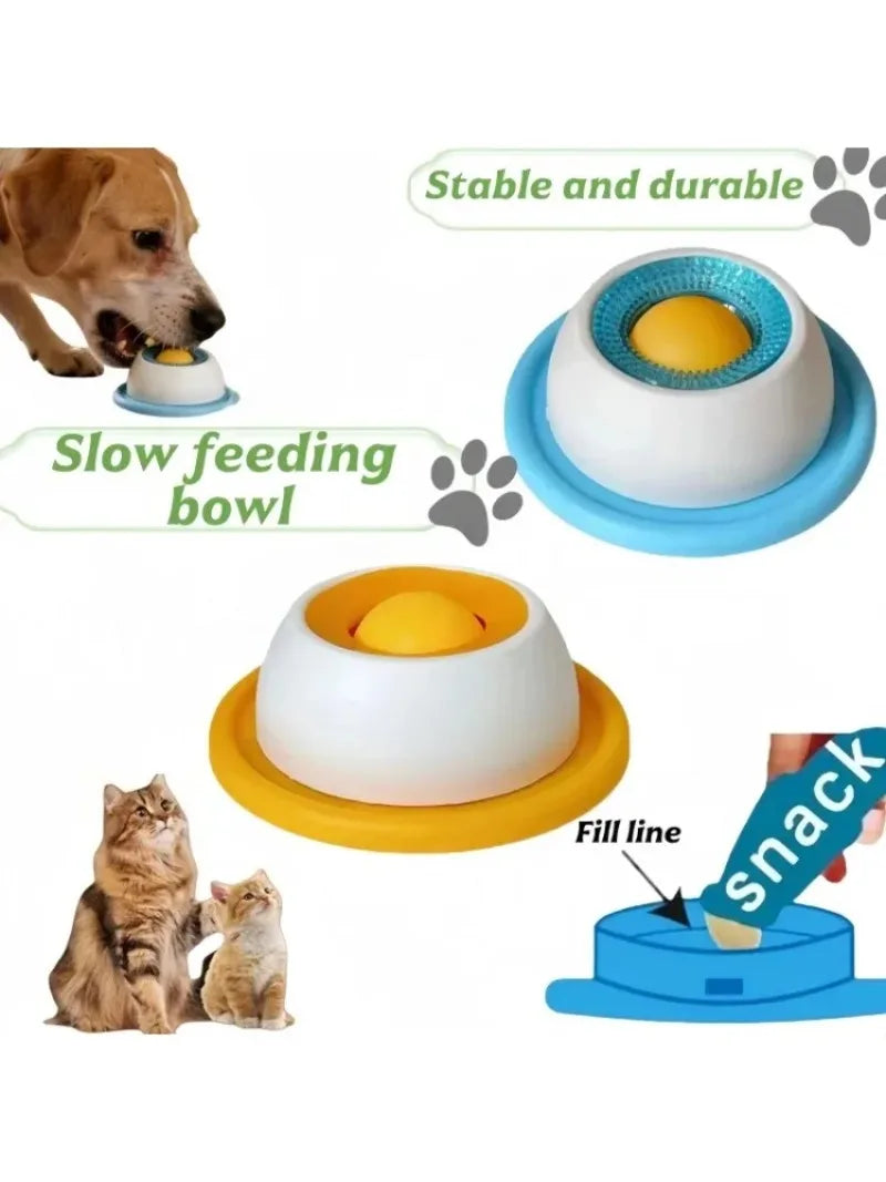 Pet Slow Food Bowl Dog Cat Licking Toy Non-slip Educational Lick Pad Makes Dogs Cats Love Licking Feeder