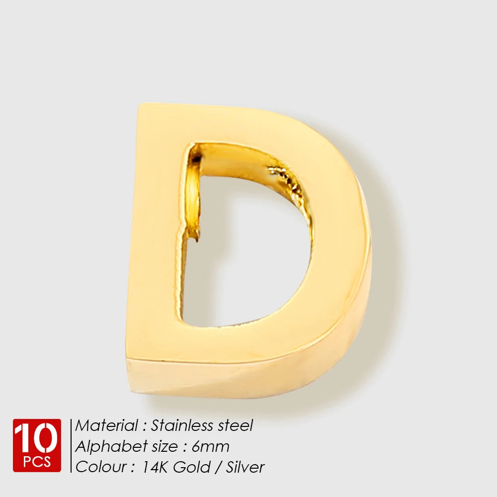 EManco 10PCS Minimalist Style Stainless Steel 26-Letter Pendant for Custom Name Jewelry Commute Social Casual Fashion Accessory