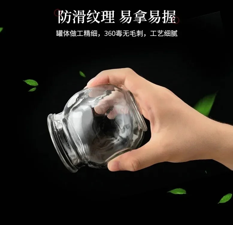 6/8/12pcs Thick Glass Cupping Beauty Can Chinese Traditional Healthcare Cupping Body Points Massage GuaSha Therapy gift fire rod