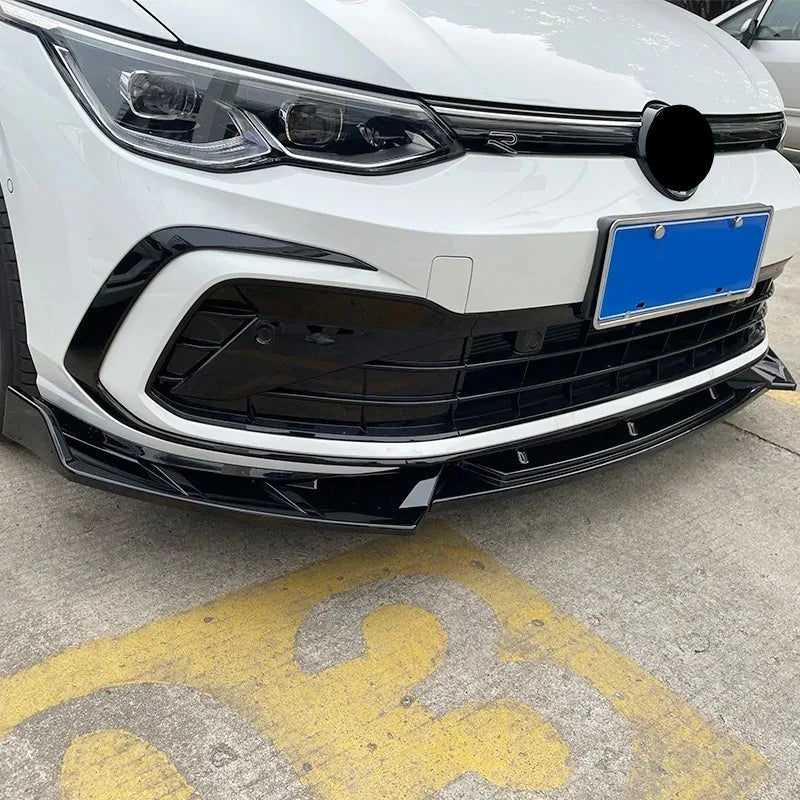 For Volkswagen VW Golf 8 MK8 Ⅷ R GTI GTD GTE 2019 To 2023 Front Bumper Lip Splitter Spoiler Diffuser Body Kit Auto Accessories
