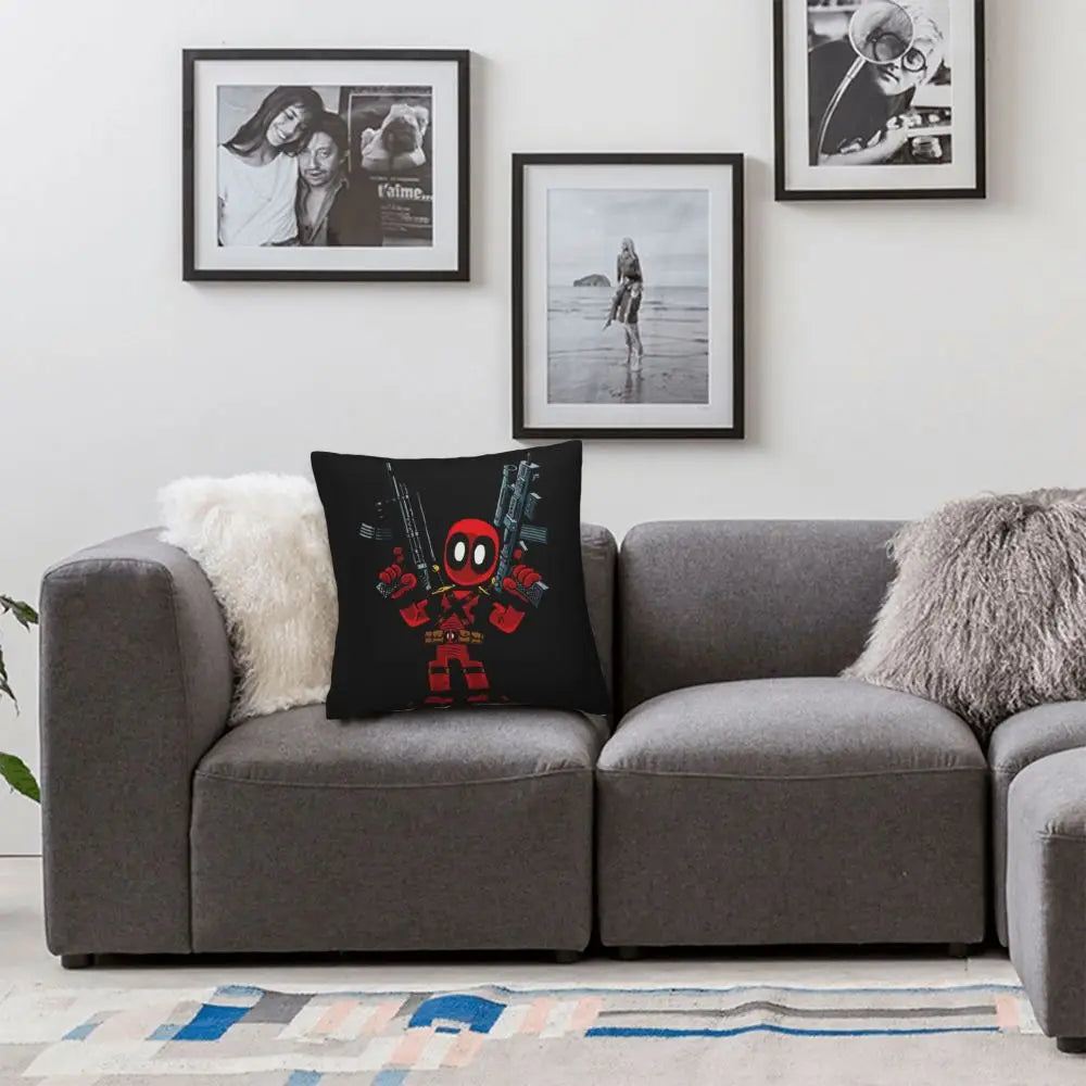 Custom Deadpool Wolverine Cartoon Manga Cushion Cover Soft Cute Pillows