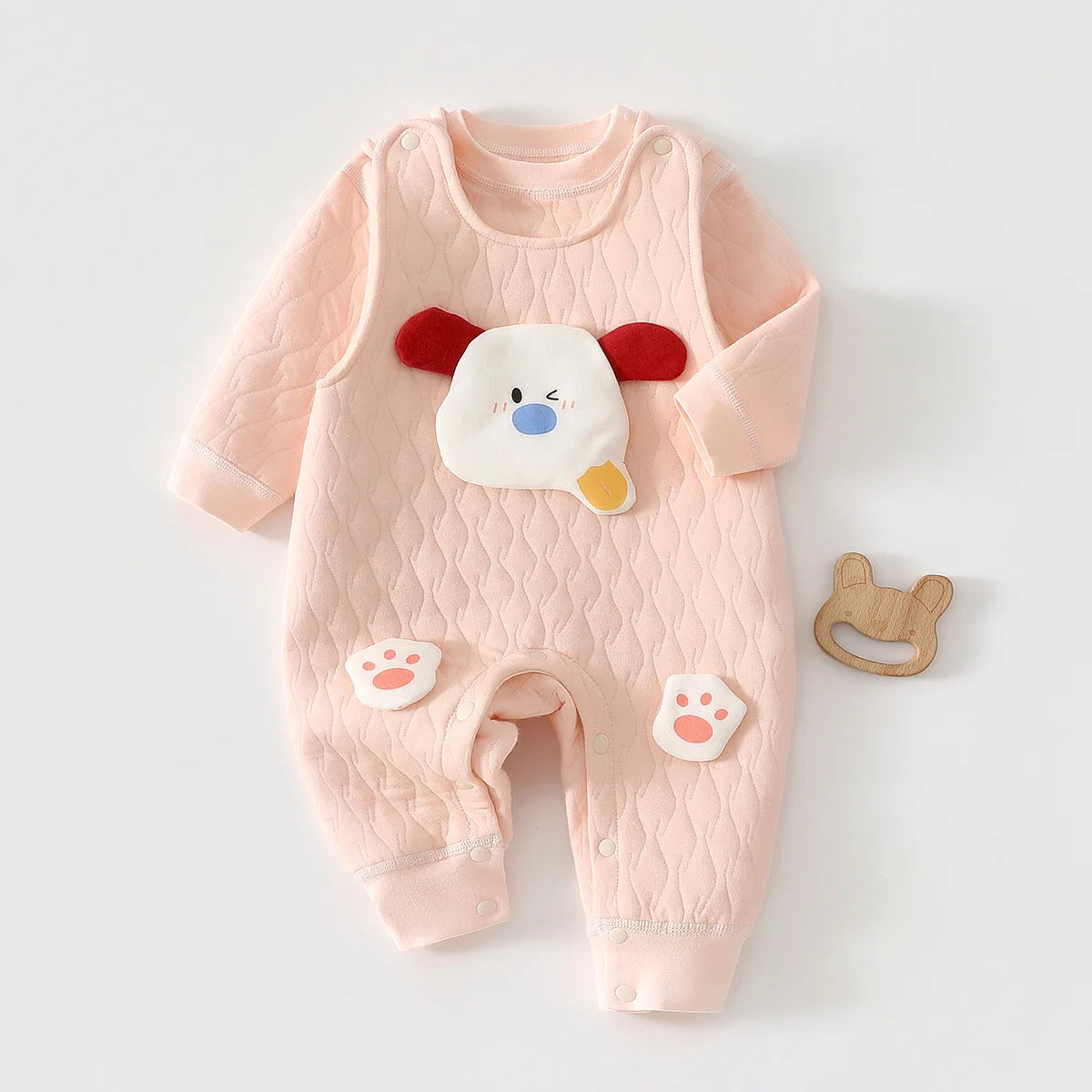 Autumn Newborn Baby Set Long Sleeved Top+overalls 2-piece Set 0-2 Years Old High-quality Cartoon Dog Newborn Outdoor Clothing