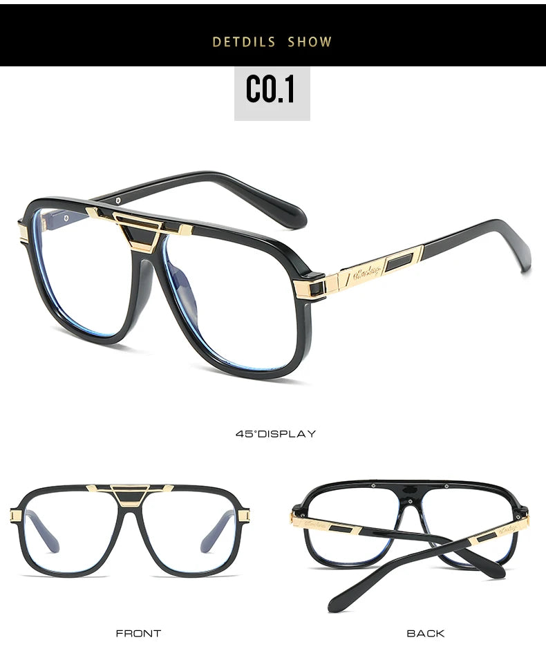 New fashion retro large-framed glasses,  end personalized fashion fashionable casual glasses, suitable for daily wear of party