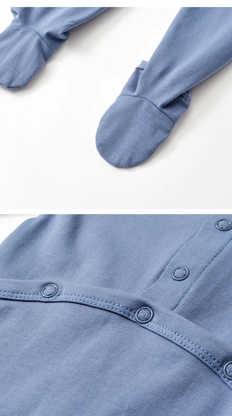 Ali Layette AW26 Baby Footed Romper Matching Hat Girl Boy Cotton Pajama Sets