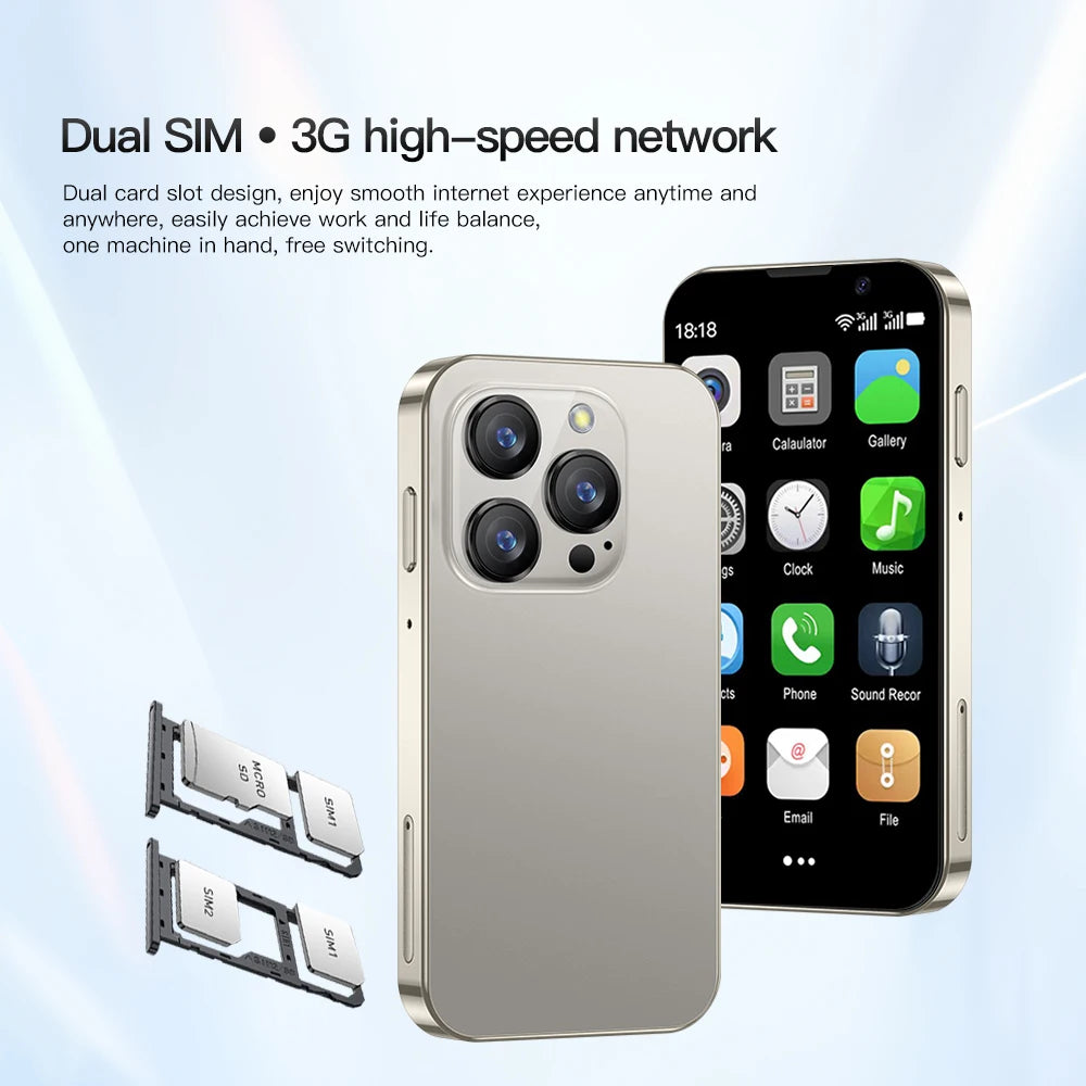 2025 New Mini Android Smartphone 3G WCDMA 2GB RAM 16GB ROM 3.0" Display 5MP Camera Dual SIM Smart Cellphone Play Store WhatsAPP