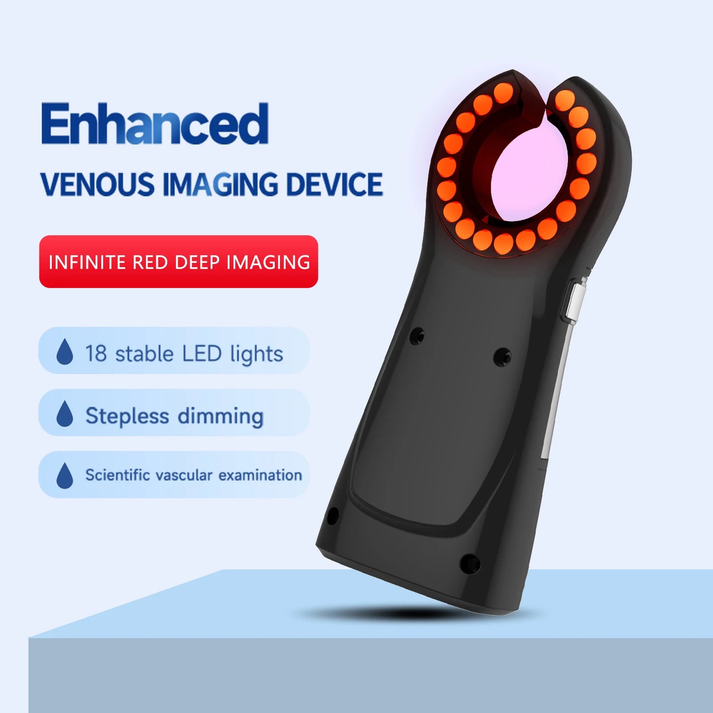AiQUE Charging Vein Locator Injection Help Handheld Infrared Vascular Finder Detector Scanner Vein Viewer Light Device Home