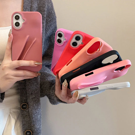 INS Lipstick Silicone Phone Case For iPhone 11 Funda iPhone 13 16 Pro Max 15 14 13 12 16 Plus Portable Lip Gloss Holder Cover
