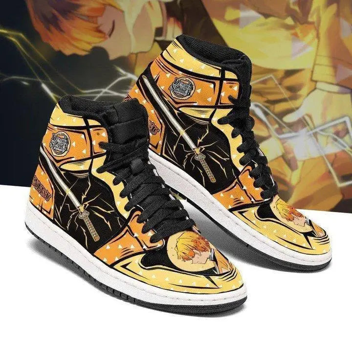 Demon Salyer Anime Nezuko Kamado Sneakers Casual Shoes Basketball Shoes Cartoon Printing Comfortable Flat Shoes Birthday Gift