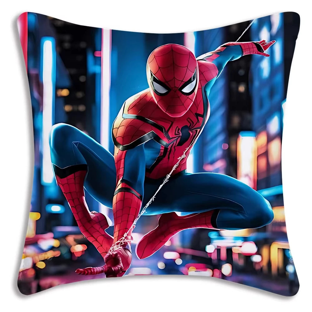 MINISO Cartoon Anime Spider-Man Pillow Covers Decorative Home Double-sided Print Square Pillow Living Room Decoration Pillowcase