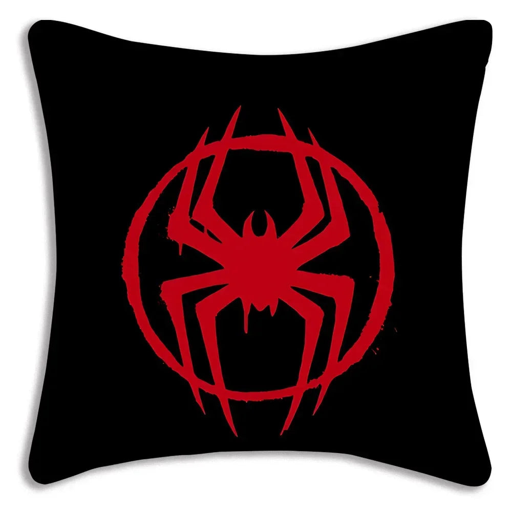 Black White Cool Pillow Covers Sofa Decorative Home HOT Marvels Spiders Man Double-sided Printing Short Plush Cute Cushion Cover