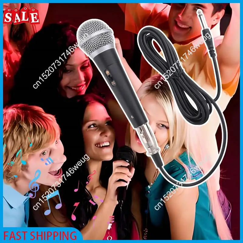 Flash Deal-Karaoke Microphone Handheld Professional Wired Dynamic Microphone Clear Voice Mic For Karaoke Vocal Music Performance