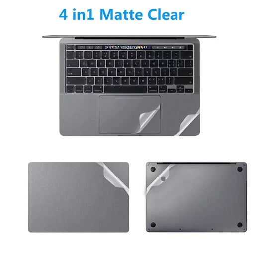 Full Body Matte Clear Sticker Decal for MacBook Pro 14" pro16 M4 M3 M2 M1 air 13.6 air 15 Touchpad + Palm Rest Skin Protective