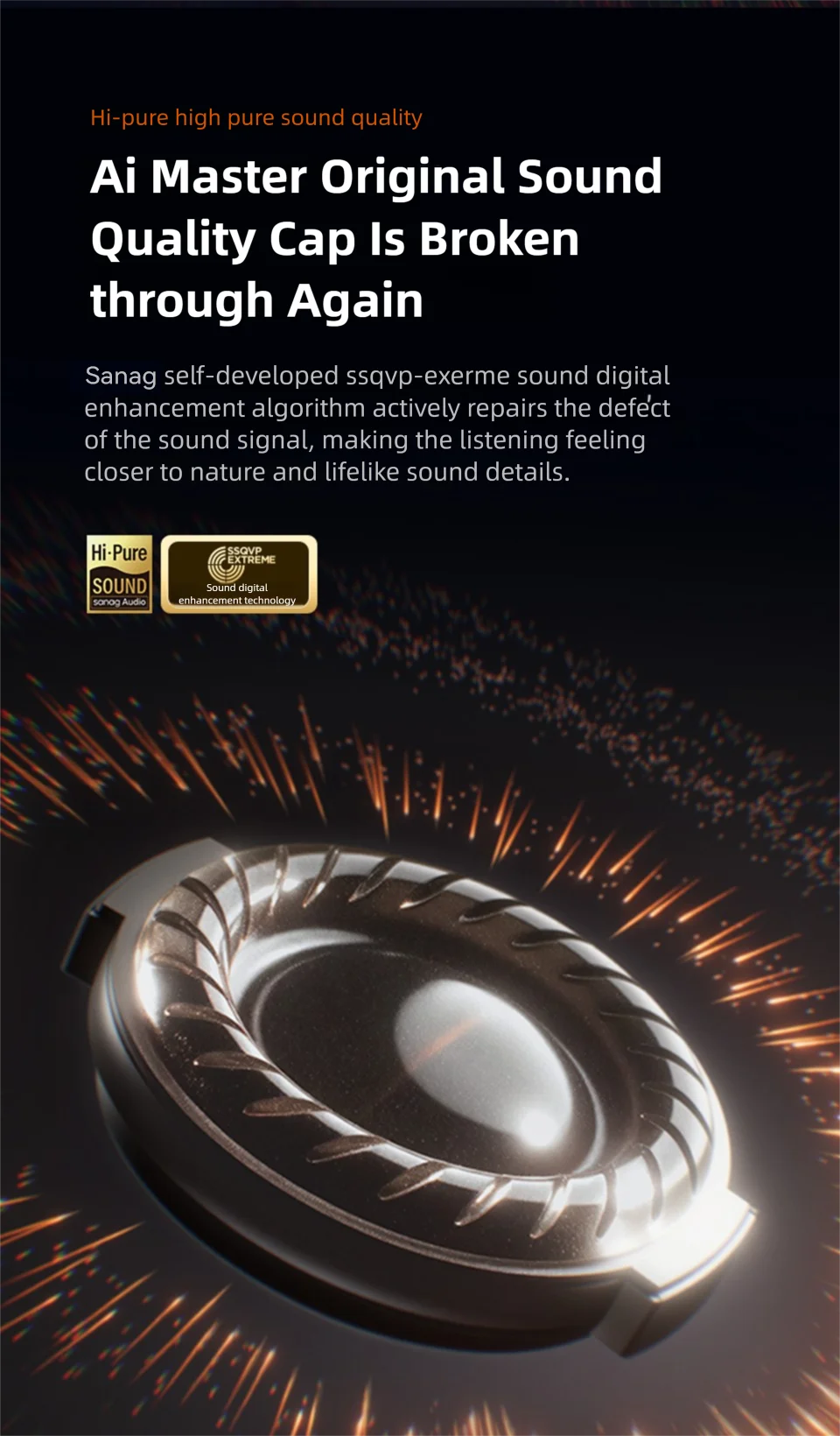 Sanag S7S AI Open Ear Clip on Headphones HiFi 3D Stereo Sound Quality AI Assistant Wireless Bluetooth Earphones APP EQ Setting