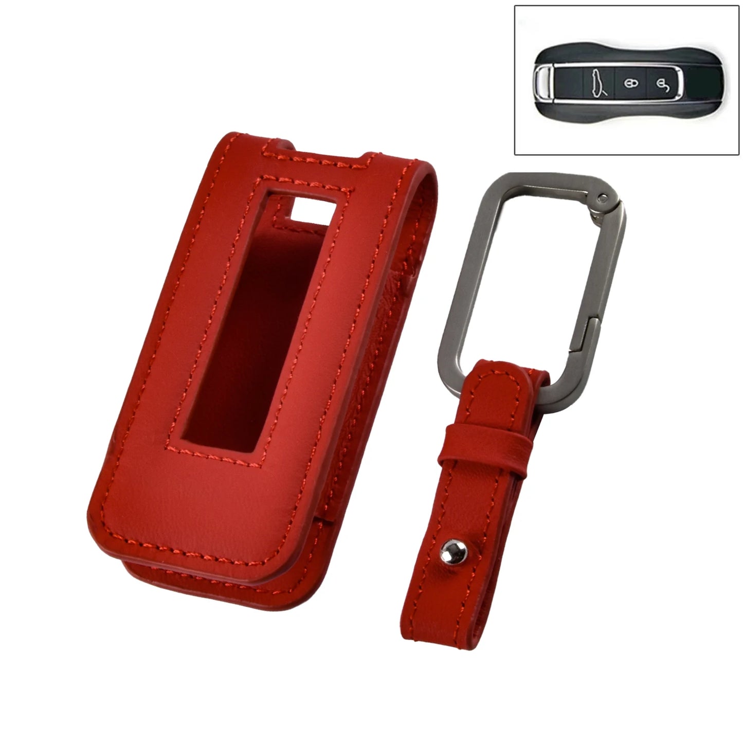 Key Protector Leather Car Cover Fob For Porsche Cayenne Panamera 911 Macan Genuine Genuine Leather Key Brand New