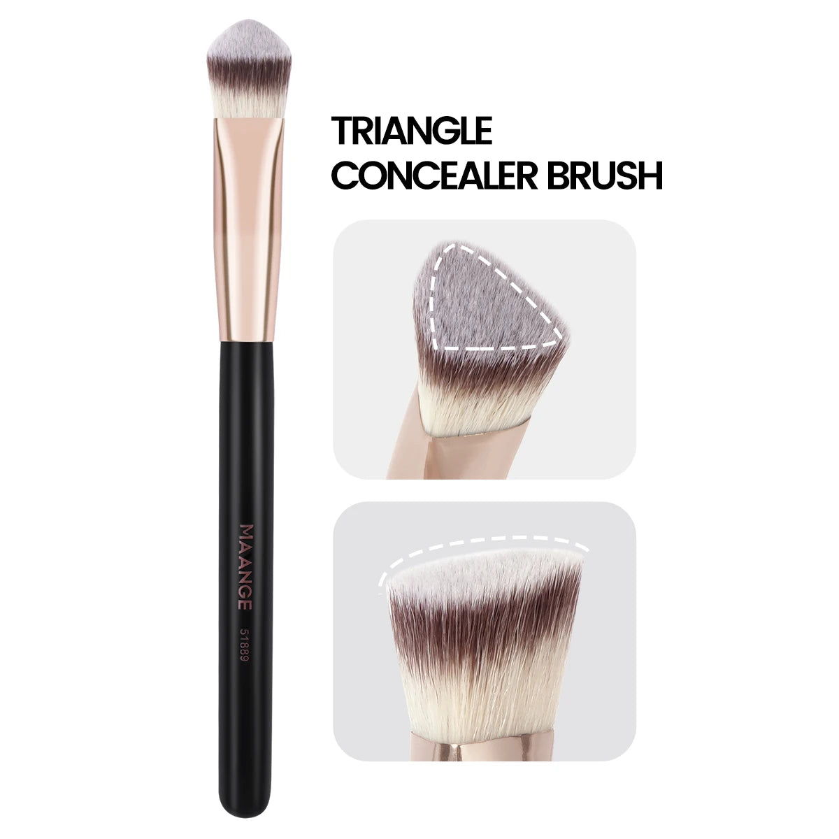 MAANGE Double Head Foundation Concealer Eyeshadow Blush Makeup Brushes Kabuki Mineral Premium Handle Soft Dense Hair for Gift
