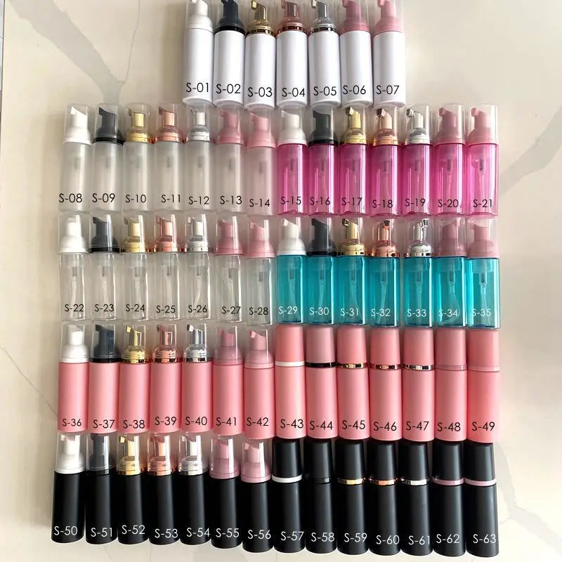 10pcs/lot 60ML 2oz Empty eylelash foam pump bottle cream cleanser bubble plastic bottle mascara cleansing bottle