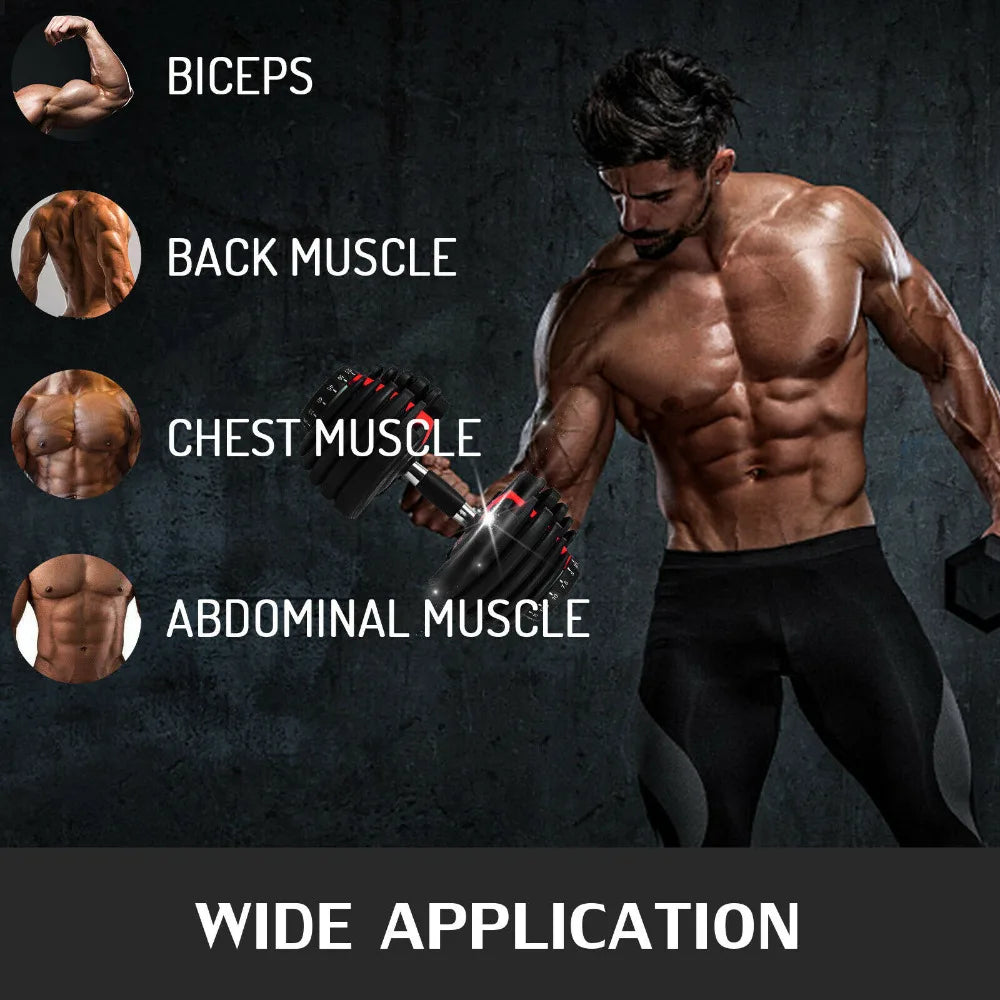 VEVOR Adjustable Dumbbell 24/40KG 52.5/90LBS Fitness Equipment Training Arm Muscles Dumbbell SET Adjustable Home Trainning